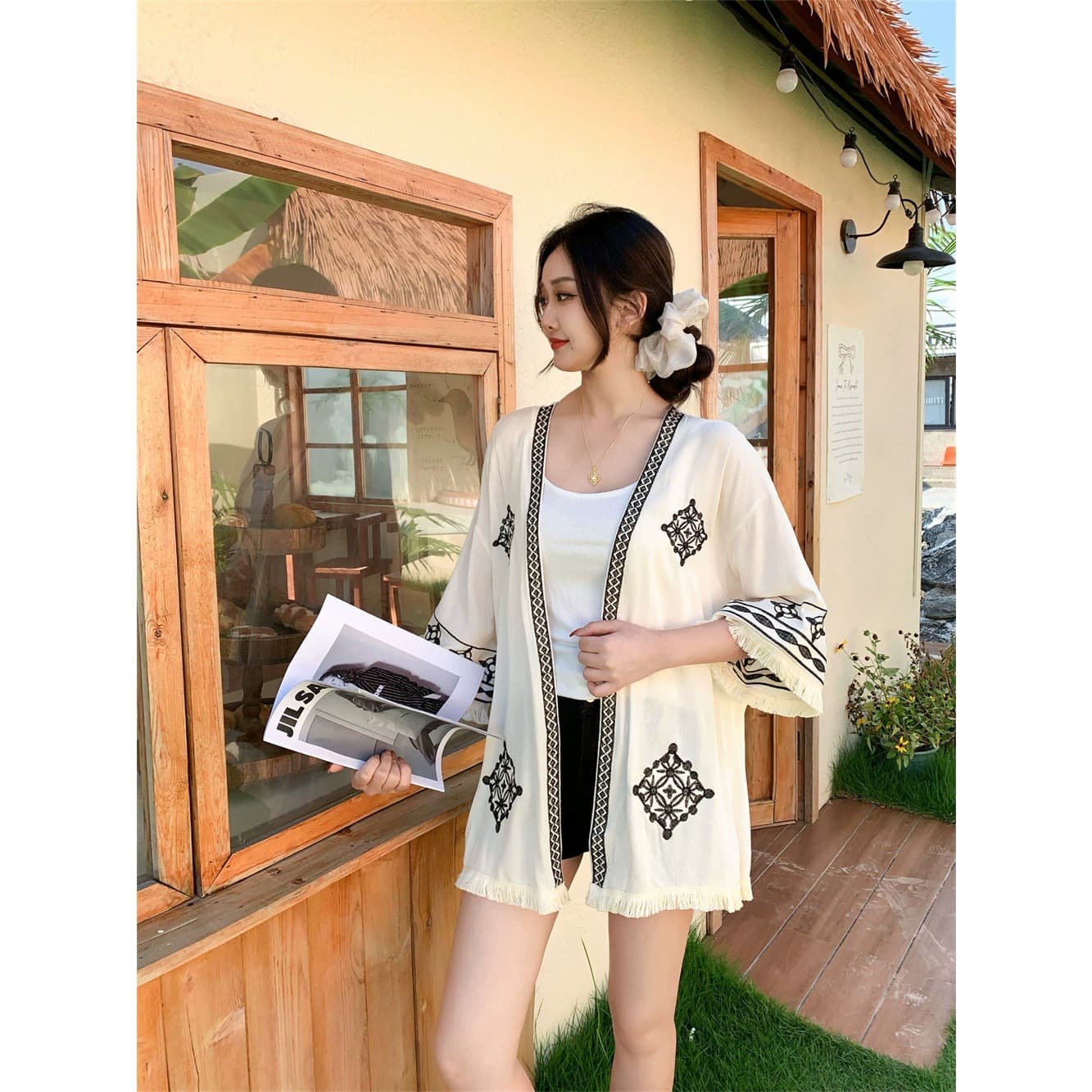 Retro Bohemian Embroidered Tassel Sun Protection Cardigan